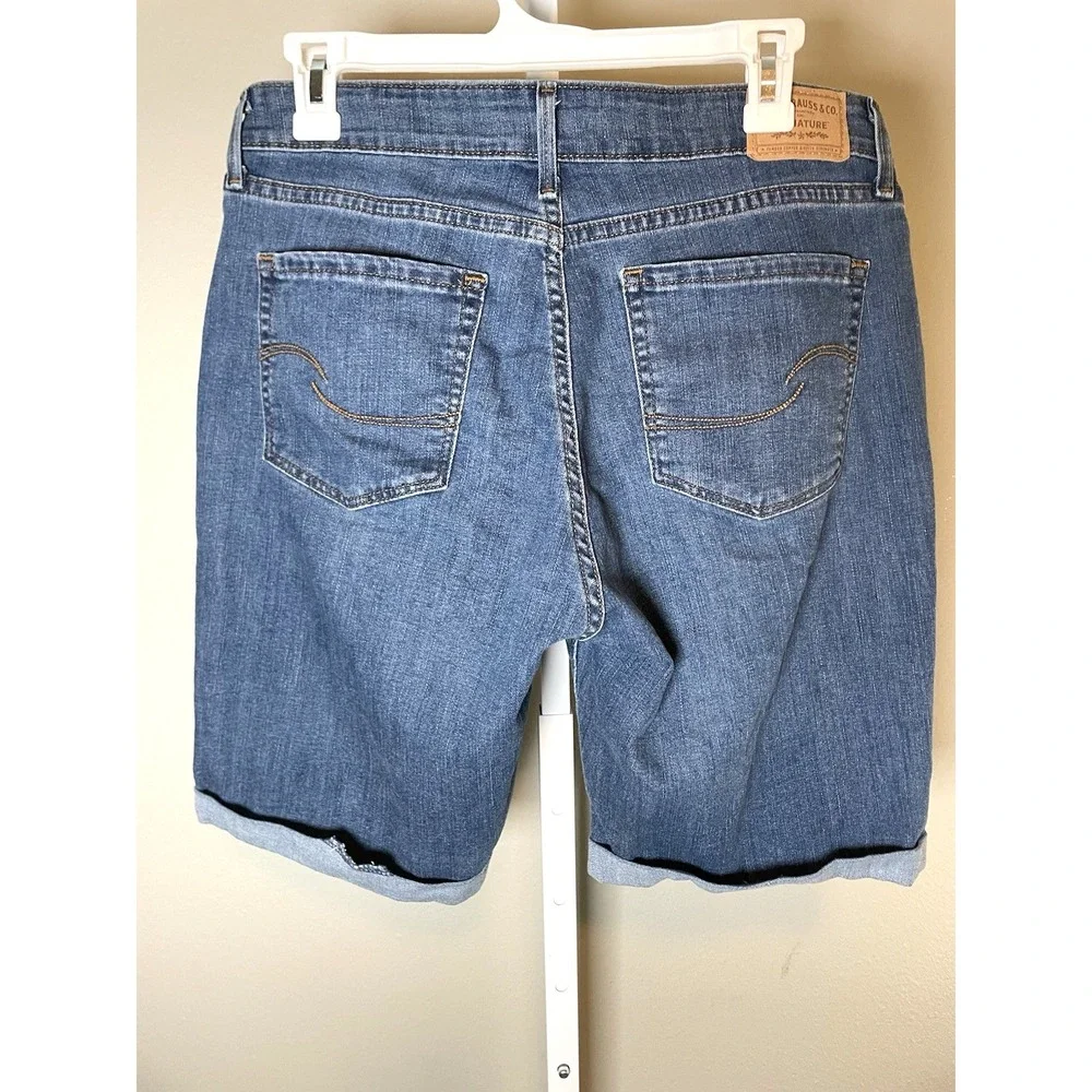 Women's LEVI'S SHORTS 10 Blue‎ Denim Jean Bermuda Long Western Retro Levis